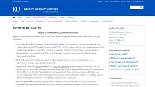 Payment Delegates | Student Account Services