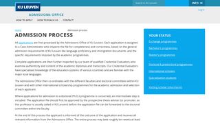 Admission process – Admissions Office - KU Leuven