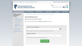 Online Bill Payment - The University of Kansas Health System