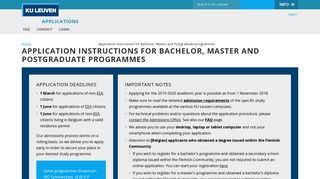 Application instructions for Bachelor, Master and ... - KU Leuven