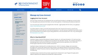 KU Endowment - Manage my Loan Account