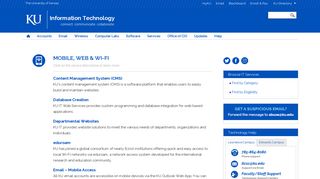 Mobile, Wi-Fi & Web | Information Technology - KU Information ...