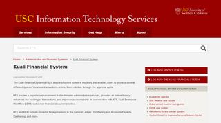 Kuali Financial System | IT Services | USC