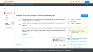 kubectl exec into contain of multi container pod - Stack Overflow