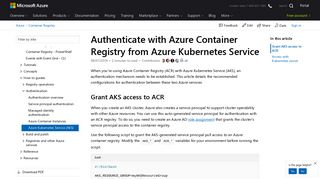 Authenticate with Azure Container Registry from Azure Kubernetes ...