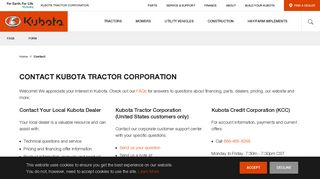 Kubota | Contact - Inquiries & Information
