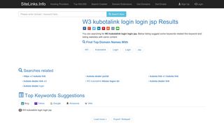 W3 kubotalink login login jsp Results For Websites Listing