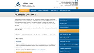 Golden State Water Company | Payment Options