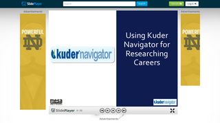 Using Kuder Navigator for Researching Careers. Objective ...