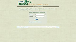 Camp Kudzu - Online Registration - Login