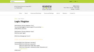 Login / Register — Kudzu Art Zone
