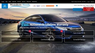 Westshore Honda: New and Used Honda Dealer Serving Tampa, FL