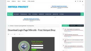 Download Login Page Mikrotik - Free Hotspot Bray - Apip OrTega
