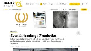 Svensk femling i Frankrike - Sulkysport