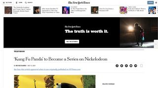 Nickelodeon Plans a 'Kung Fu Panda' TV Version - The New York Times