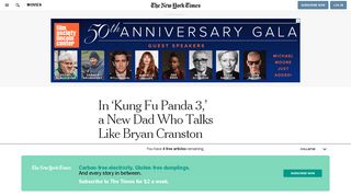 In 'Kung Fu Panda 3,' a New Dad Who Talks Like Bryan Cranston ...