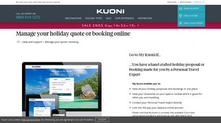 Manage your quote / booking - Kuoni Travel