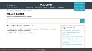 How can I purchase Kuoni Gift Cards?