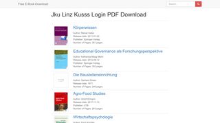 Jku Linz Kusss Login PDF Download | Page 4 - Free E-Book ...