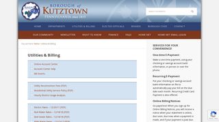 Utilities & Billing | Borough of Kutztown, Pennsylvania