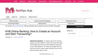 KVB Online Banking; How to Create an Account and Start Transacting ...