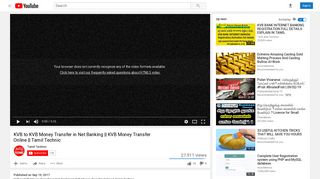 KVB to KVB Money Transfer in Net Banking || KVB Money ... - YouTube