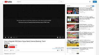 How to Register KVB (Karur Vysya Bank) Internet ... - YouTube