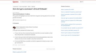How to get a customer's ID in KVB Bank - Quora