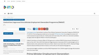 Prime Minister Employment Generation Programme (PMEGP) to ...