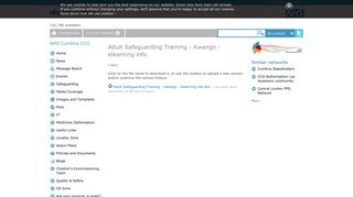 Adult Safeguarding Training - Kwango - elearning info — NHS Networks