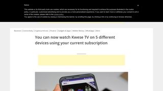 You can now watch Kwese TV on 5 different devices using your ...