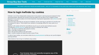 How to login kwfinder by cookies - Group Buy Seo Tools