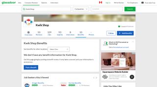 Kwik Shop Employee Benefits and Perks | Glassdoor.ca