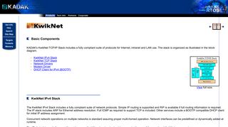 KADAK KwikNet TCP/IP Stack, embedded internet protocols