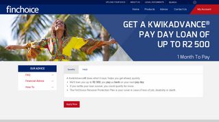 KwikAdvance® (up to R2 500) - Finchoice