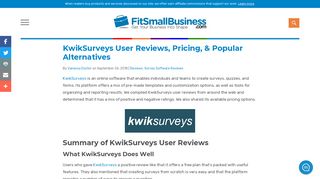 KwikSurveys User Reviews, Pricing, & Popular Alternatives