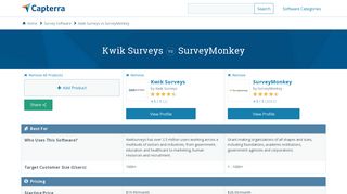 Kwik Surveys vs SurveyMonkey - 2019 Feature and Pricing Comparison