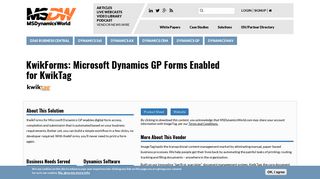 KwikForms: Microsoft Dynamics GP Forms Enabled for KwikTag ...