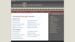 Kentucky Court of Justice Information for the Legal Community