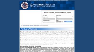 Kentucky Warrants | Kentucky Warrant Database ...
