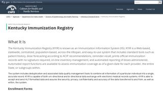 Kentucky Immunization Registry - Cabinet for Health and Family ...