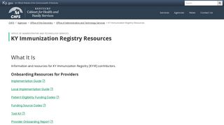 KY Immunization Registry Resources - Cabinet for Health and Family ...