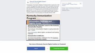 The Kentucky Immunization Registry &... - Kentucky Vaccine Rights ...
