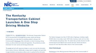 The Kentucky Transportation Cabinet Launches a One Stop Driving ...