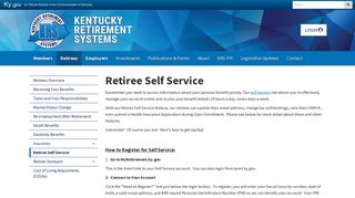 Retiree Self Service - Kentucky Retirement Systems