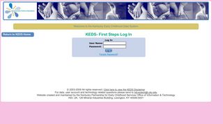 KEDS- First Steps Log In - Kentucky Early Childhood Data System