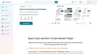Kyani Costs and How to Get Started | Antioxidant | Vitamin E - Scribd