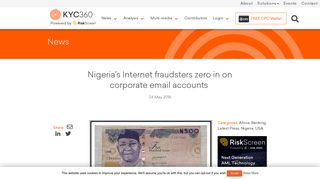 Nigeria's Internet fraudsters zero in on corporate email ... - KYC360