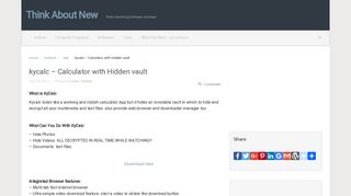 kycalc - Calculator with Hidden vault - Think About New