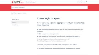 I can't login to Kyero - Kyero help & support